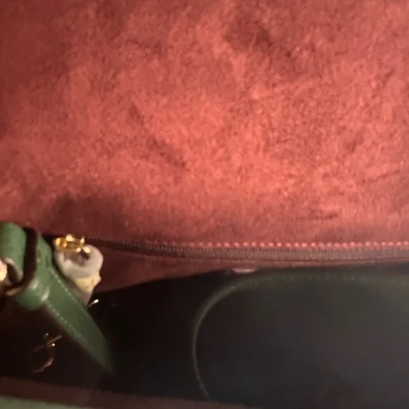 NWT Coach Satchel – Forest Green Pebbled Leather & Suede - Picture 3 of 6